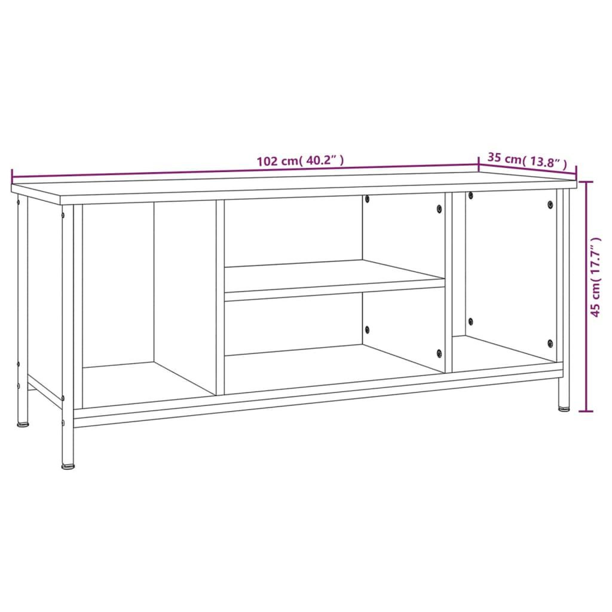 Voir la diapositive 6 : VIDAXL Meuble TV noir 102x35x45 cm bois d'ingenierie