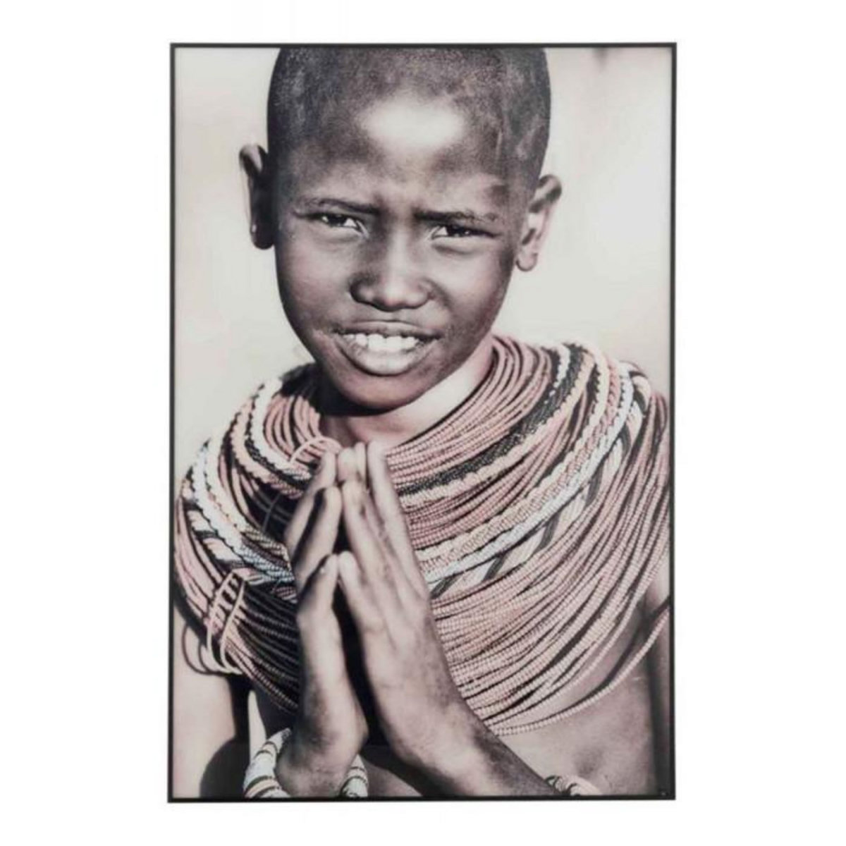 Paris Prix Tableau Déco en Verre  Petit Garçon  82x121cm Noir