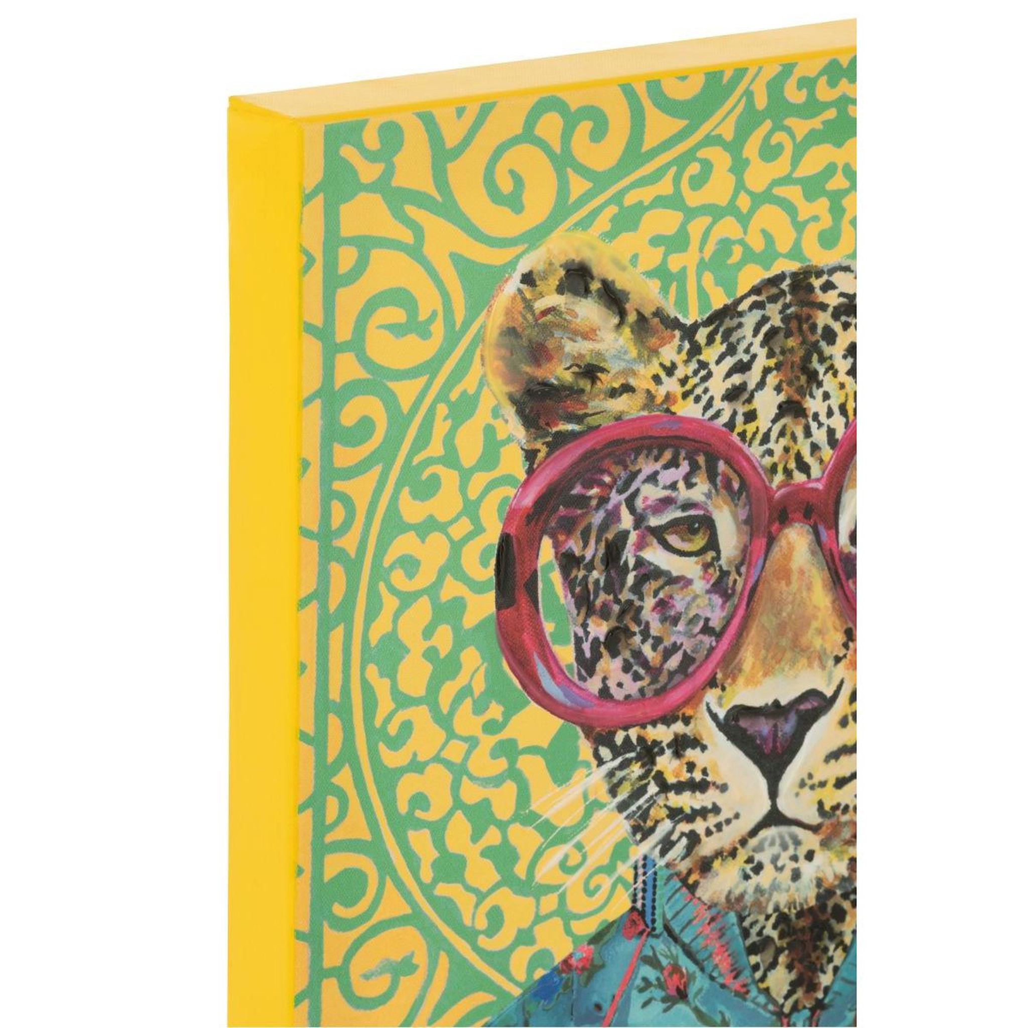 Voir la diapositive 2 : J-LINE Toile déco tigre  popart  40x50cm multicolore