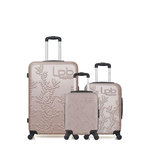 LES P'TITES BOMBES LPB LPB LUGGAGE - LOT DE 3 - Valises grand format, cabine et cabine XXS NAIS. Coloris disponibles : Bleu, Rose, Vert, Beige, Noir, Gris
