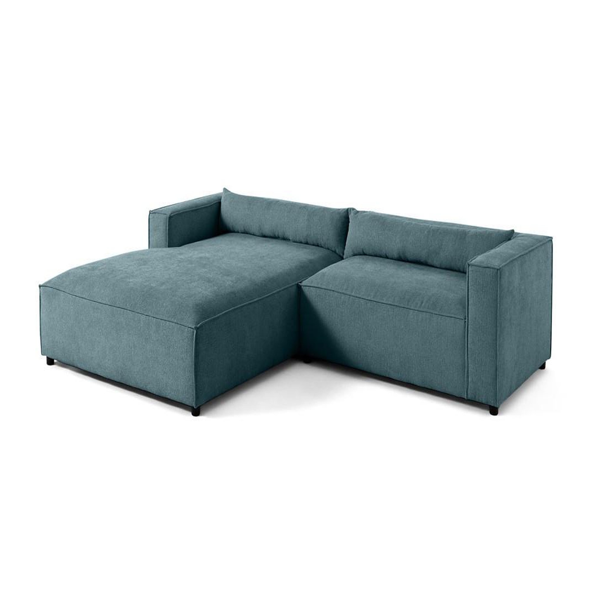 Voir la diapositive 5 : LISA DESIGN Ela - canapé d'angle gauche 4 places - en tissu velours relief