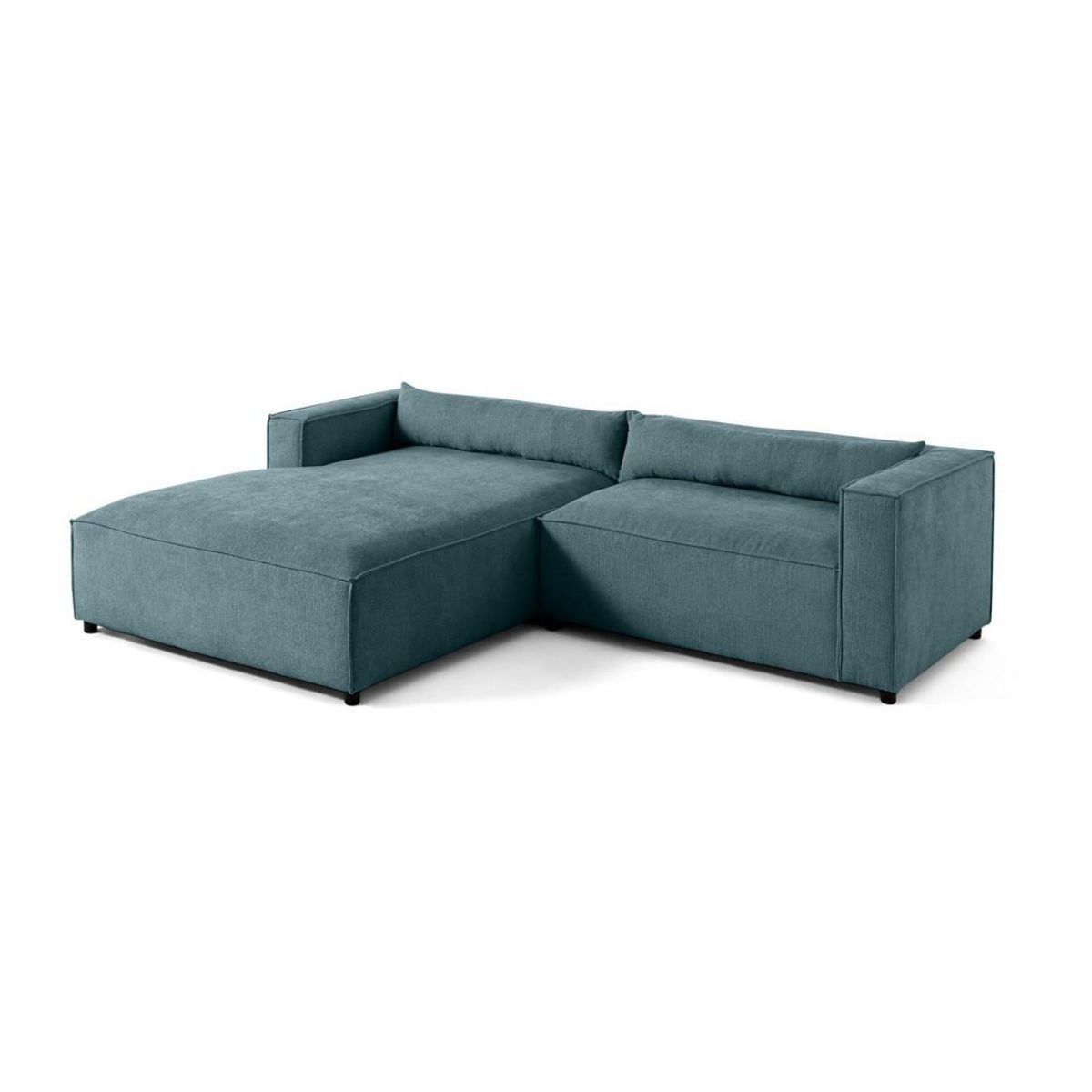 LISA DESIGN Ela - canapé d'angle gauche 4 places - en tissu velours relief