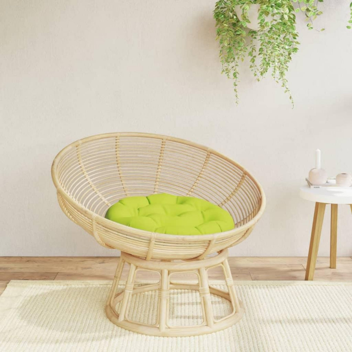 VIDAXL Coussin rond vert vif Ø 60 x11 cm tissu oxford