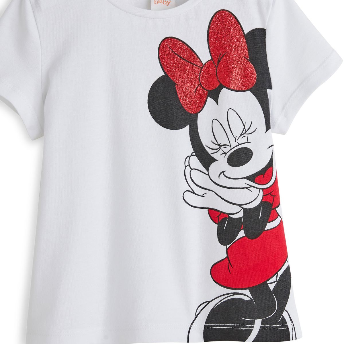 INEXTENSO T-shirt blanc en coton bébé fille Minnie
