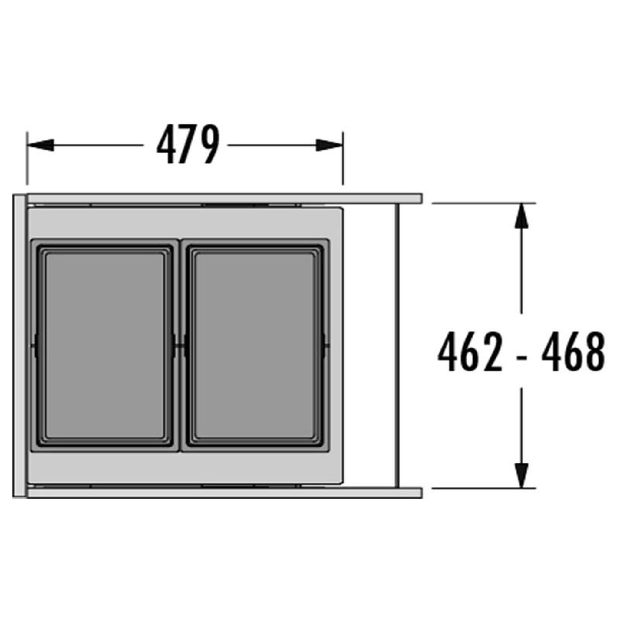 Voir la diapositive 4 : HAILO Poubelle de cuisine tri sélectif 2 bacs encastrable 70l (35+35) hailo as euro cargo 500 nt480