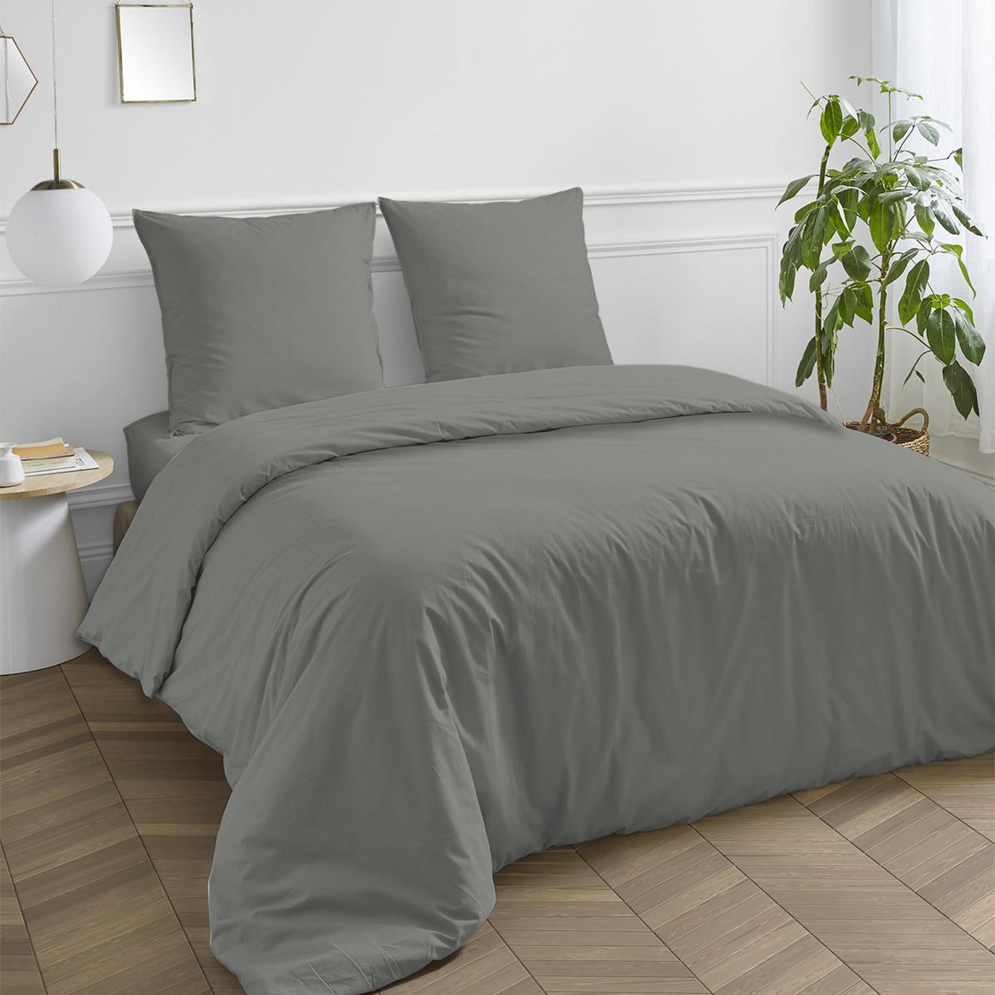Voir la diapositive 2 : FUTURE HOME Taie d'oreiller en coton 57 fils unie