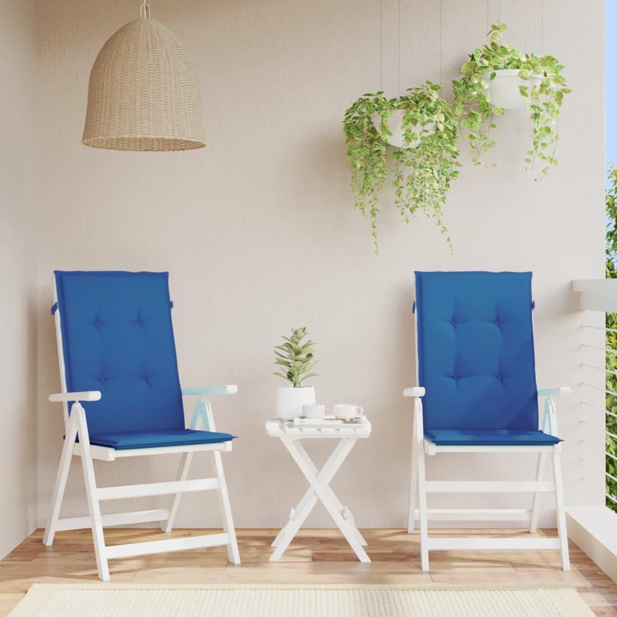 Voir la diapositive 1 : VIDAXL Coussins de chaise de jardin a dossier haut lot de 2 bleu royal