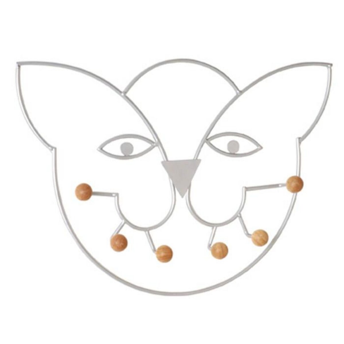 Paris Prix Patère Murale 6 Crochets  Chat  48cm Argent