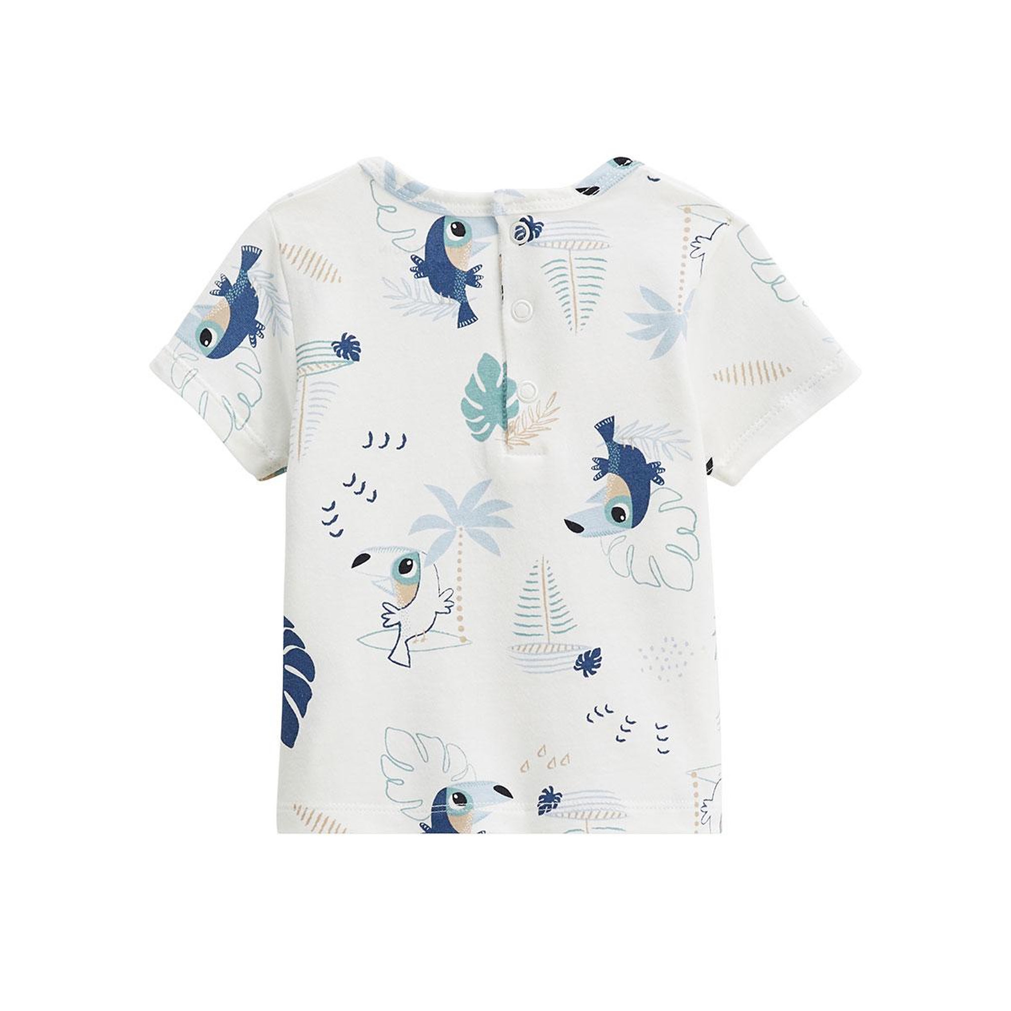 Voir la diapositive 5 : PETIT BEGUIN Ensemble salopette bébé en gaze de coton et t-shirt toucana