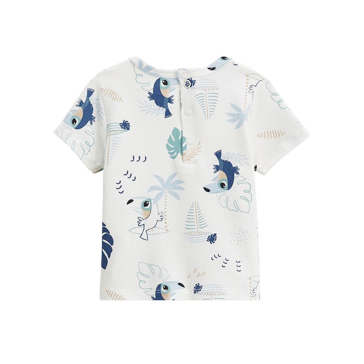 Petit Béguin Ensemble salopette bébé en gaze de coton et t-shirt Toucana