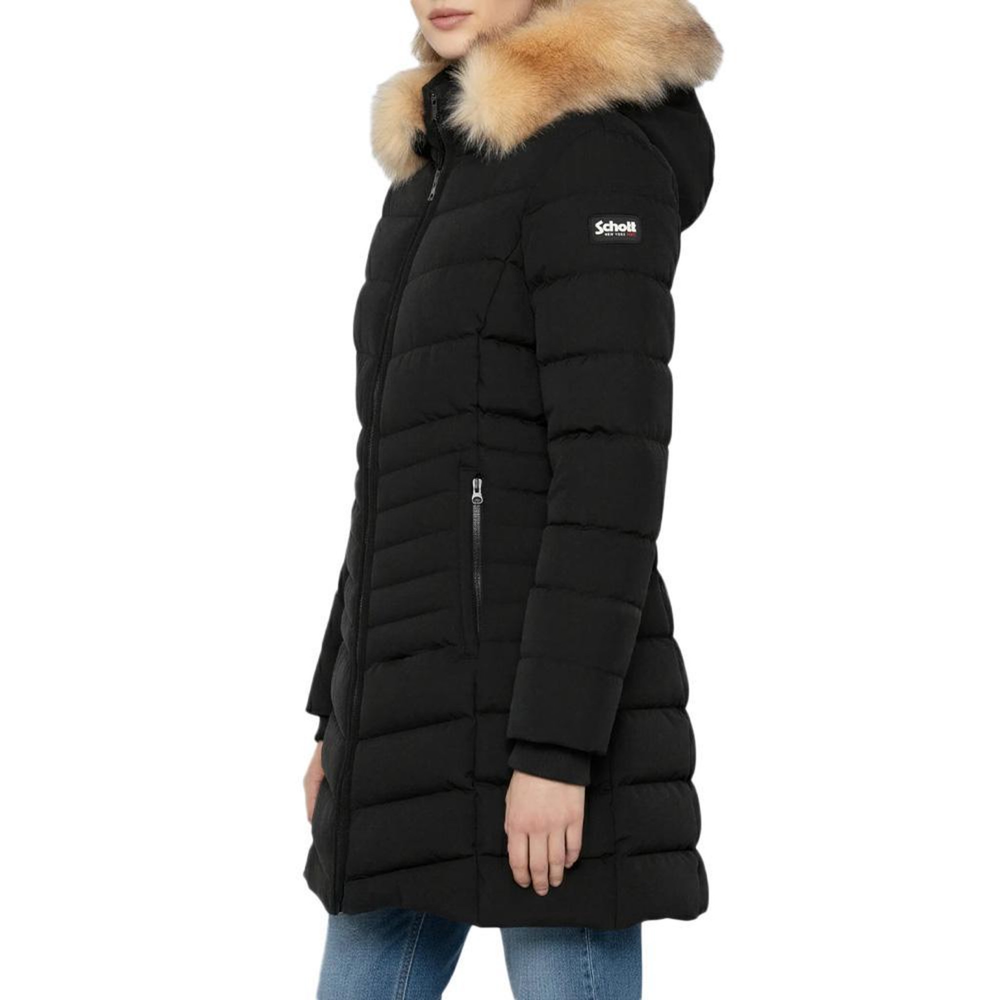 Schott Parka longue noir femme schott gardenaw. Coloris disponibles : Noir