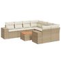 Voir la diapositive 2 : VIDAXL Salon de jardin avec coussins 9 pcs beige resine tressee