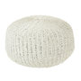 Voir la diapositive 1 : Paris Prix Pouf Rond à Rayure  Tissage  50cm Blanc