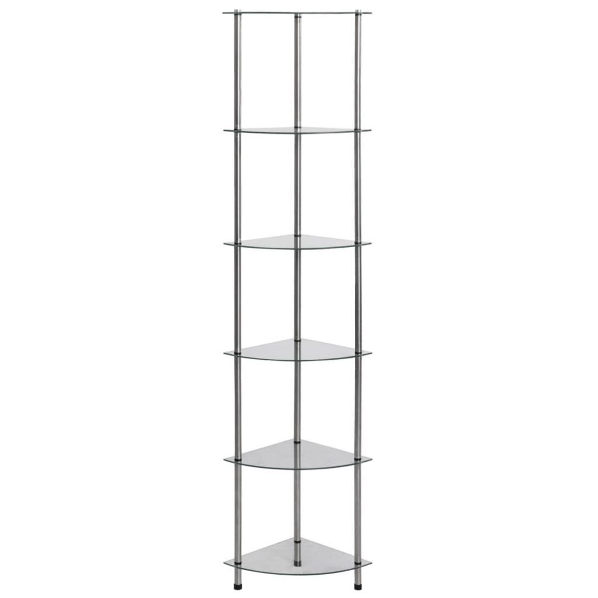 VIDAXL Etagere a 6 niveaux Transparent 30x30x160 cm Verre trempe