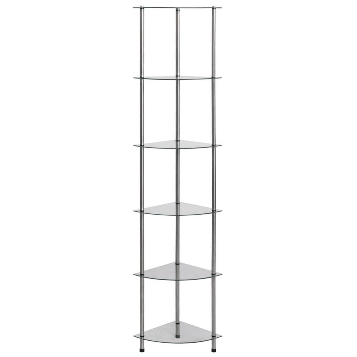 VIDAXL Etagere a 6 niveaux Transparent 30x30x160 cm Verre trempe