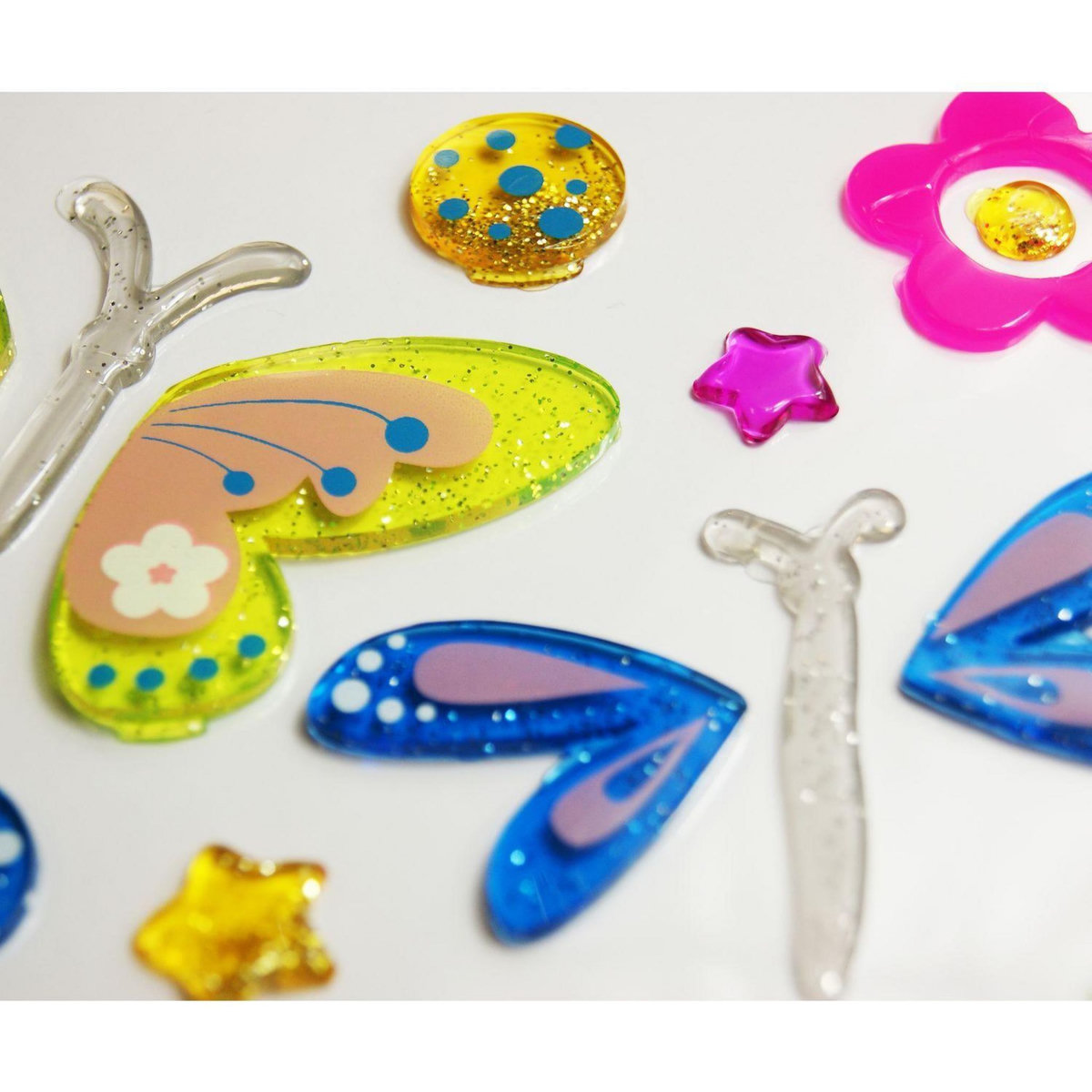 GLOBAL GIFT Décoration de fenêtre en gel - Papillons - Paillettes