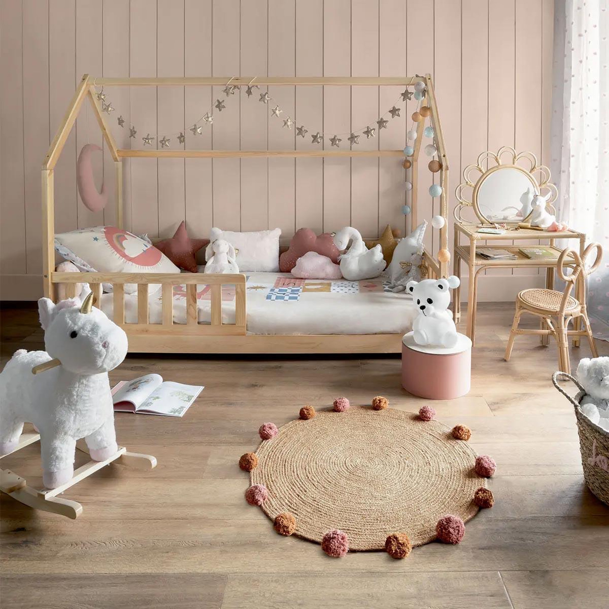 Voir la diapositive 4 : Atmosphera Kids Lit cabane  enfant  90x190cm naturel
