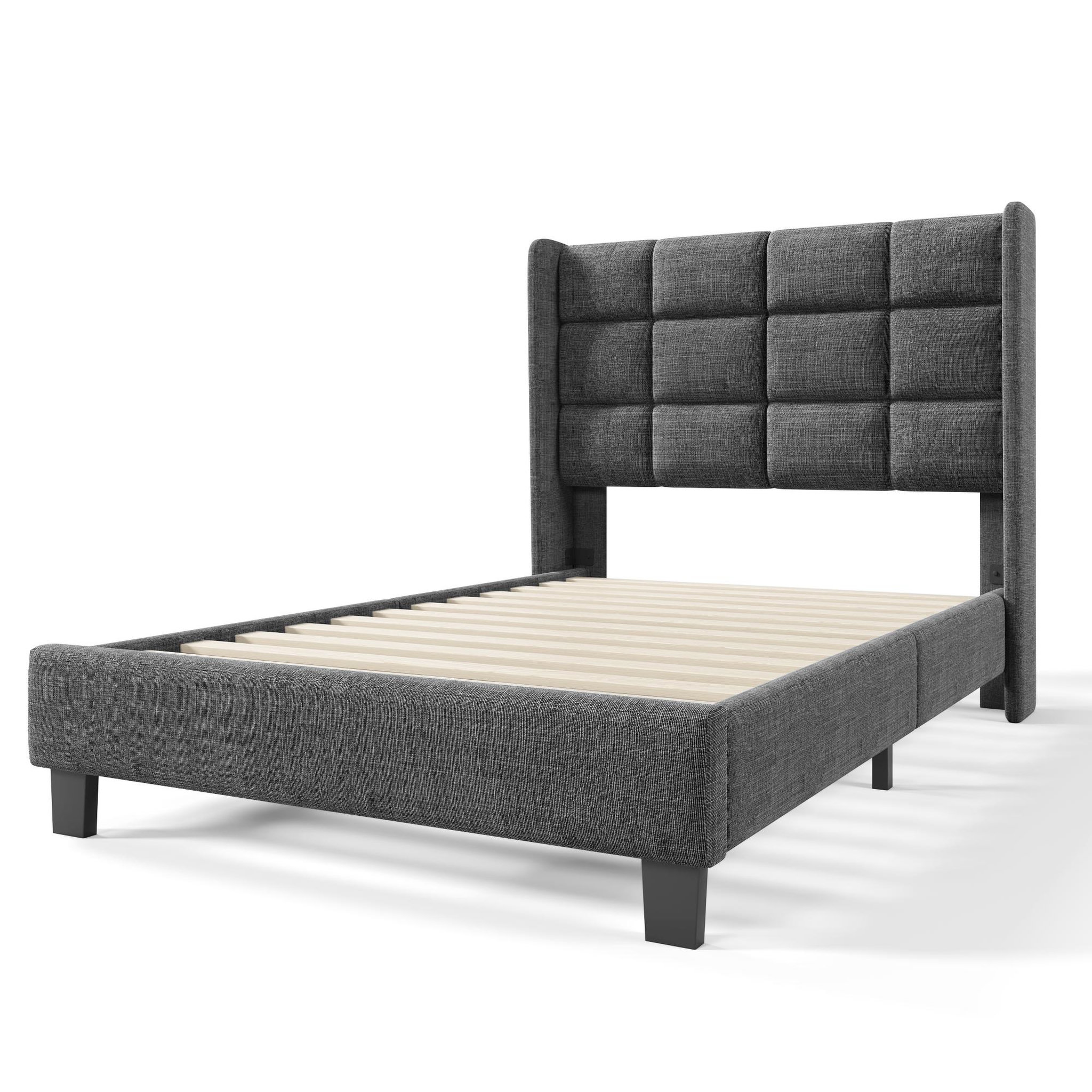 Voir la diapositive 6 : MERAX Lit simple avec sommier Lin