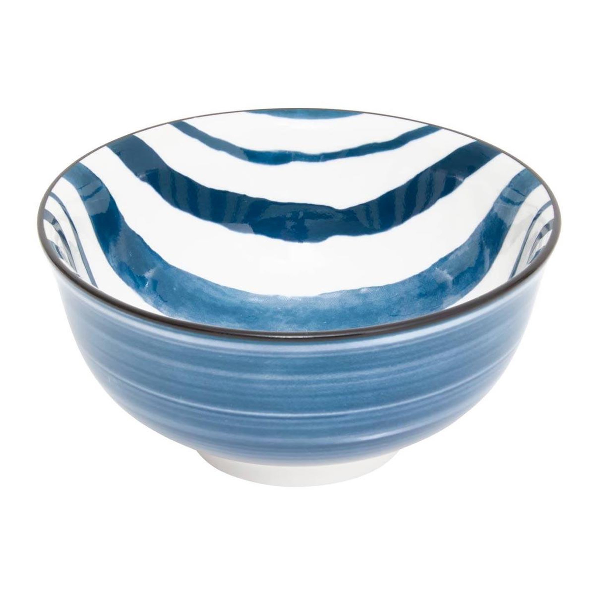 Voir la diapositive 2 : SECRET DE GOURMET Lot de 6 coupelles en porcelaine  umami rayure  11cm bleu