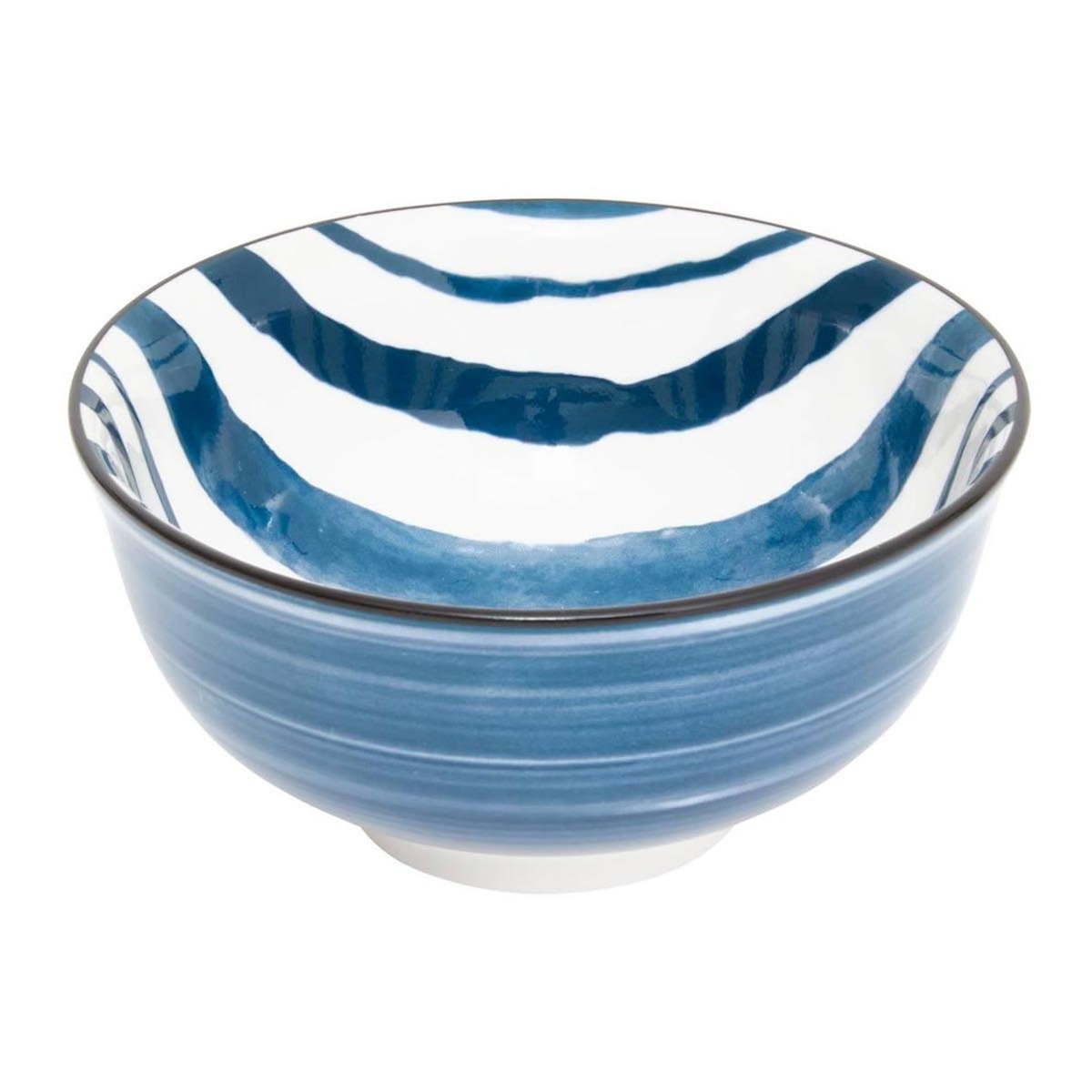 SECRET DE GOURMET Lot de 6 Coupelles en Porcelaine  Umami Rayure  11cm Bleu