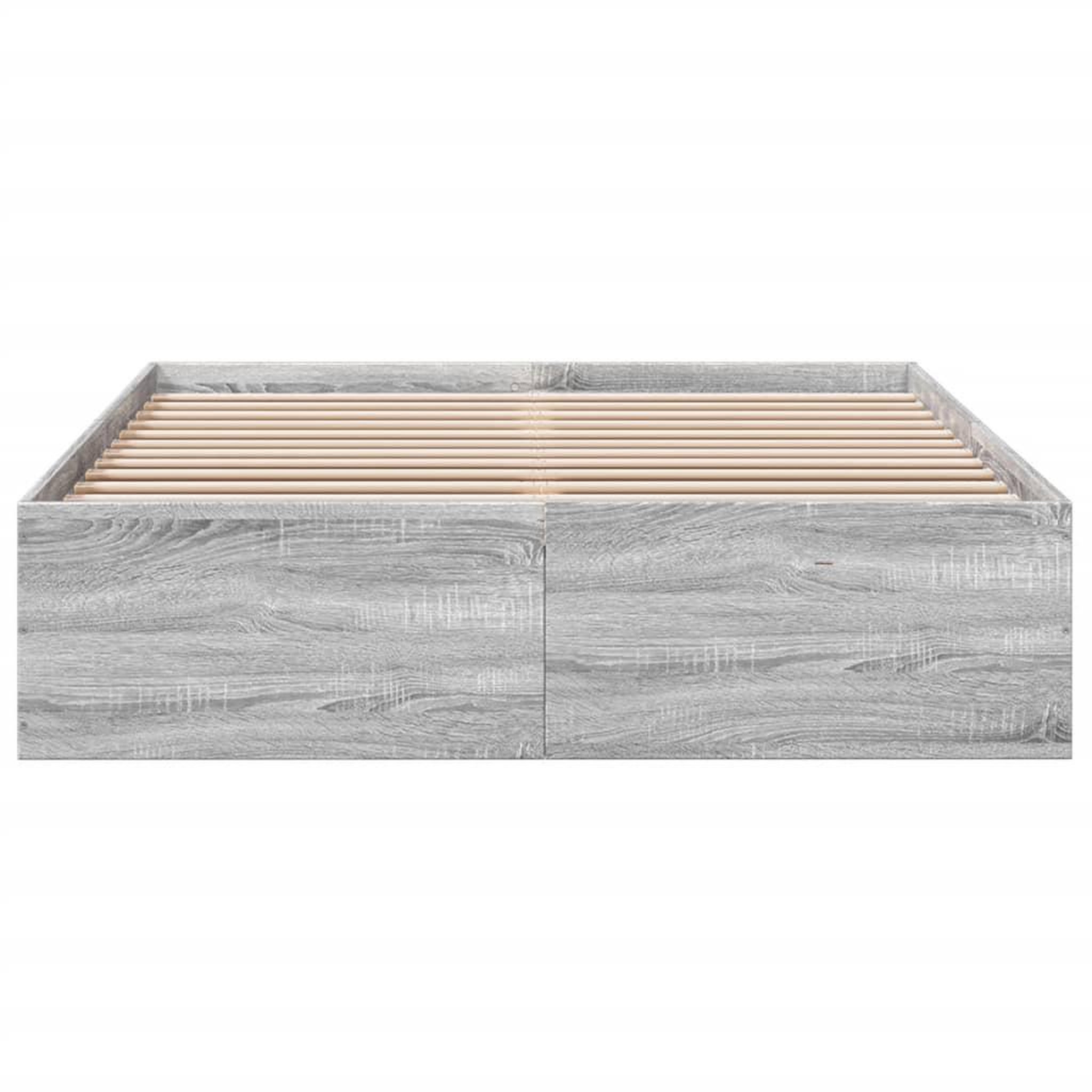 Voir la diapositive 4 : VIDAXL Cadre de lit sans matelas sonoma gris 135x190 cm