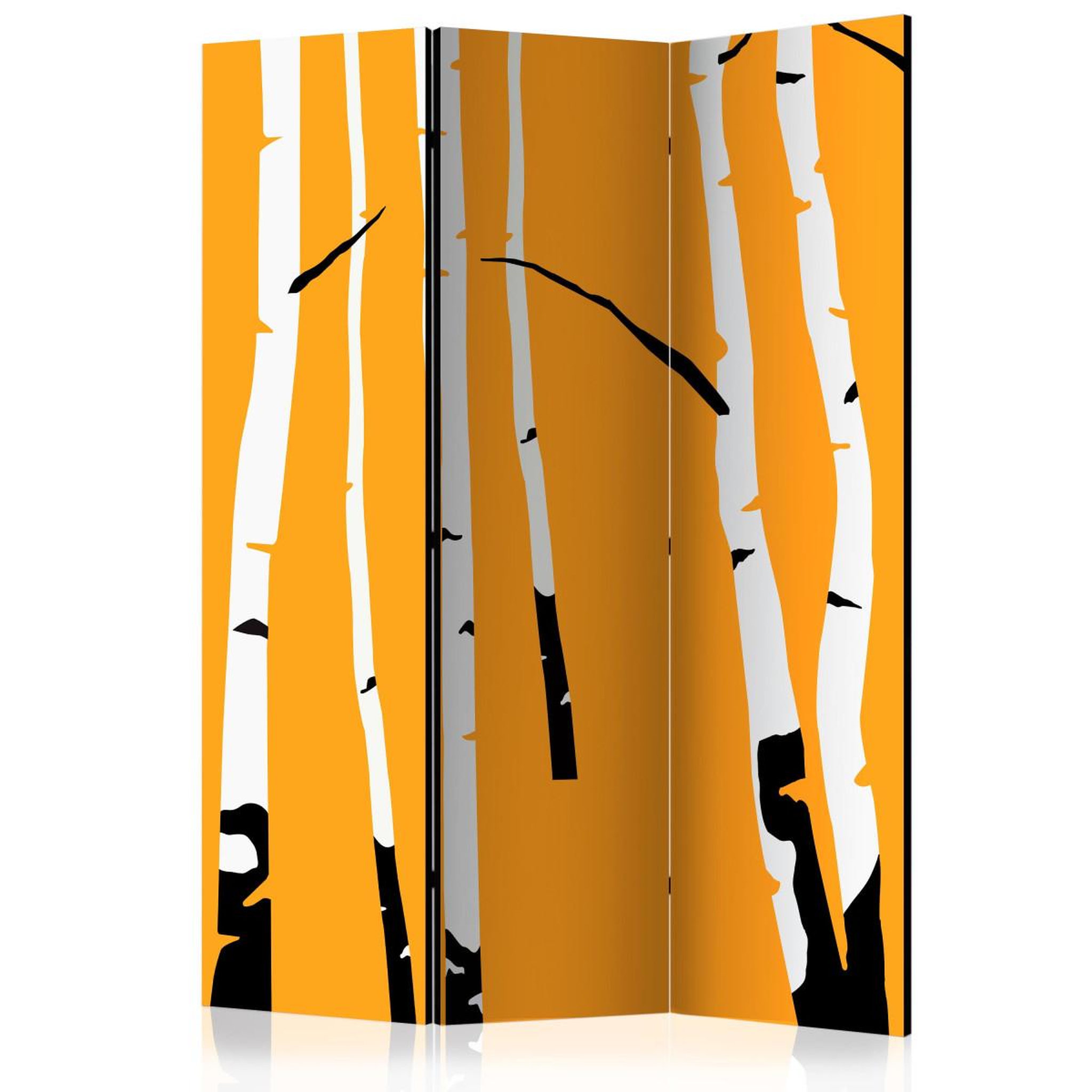 Paris Prix Paravent 3 volets  birches on the orange background  135x172cm