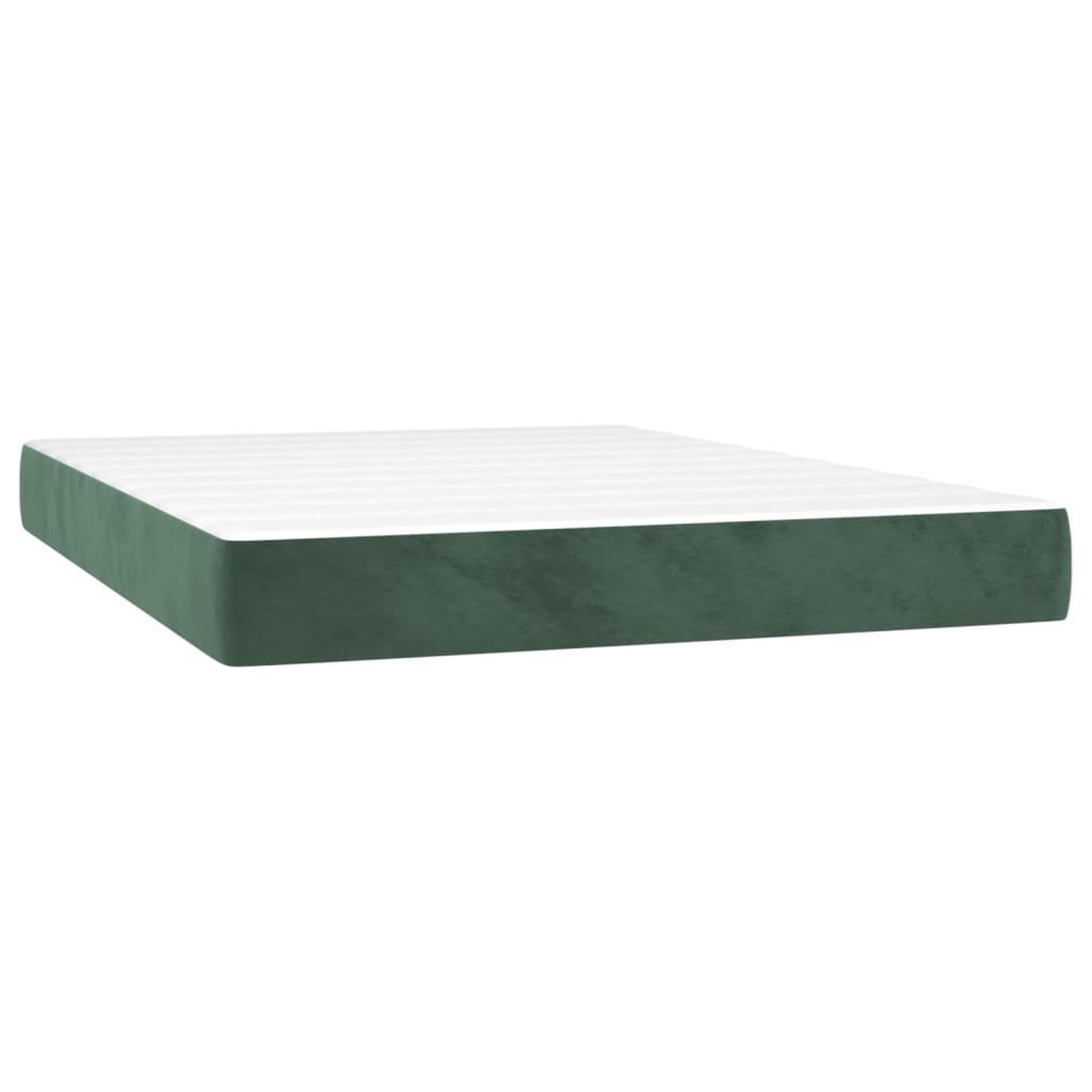 Voir la diapositive 5 : VIDAXL Sommier a lattes de lit et matelas Vert fonce 140x190cm Velours