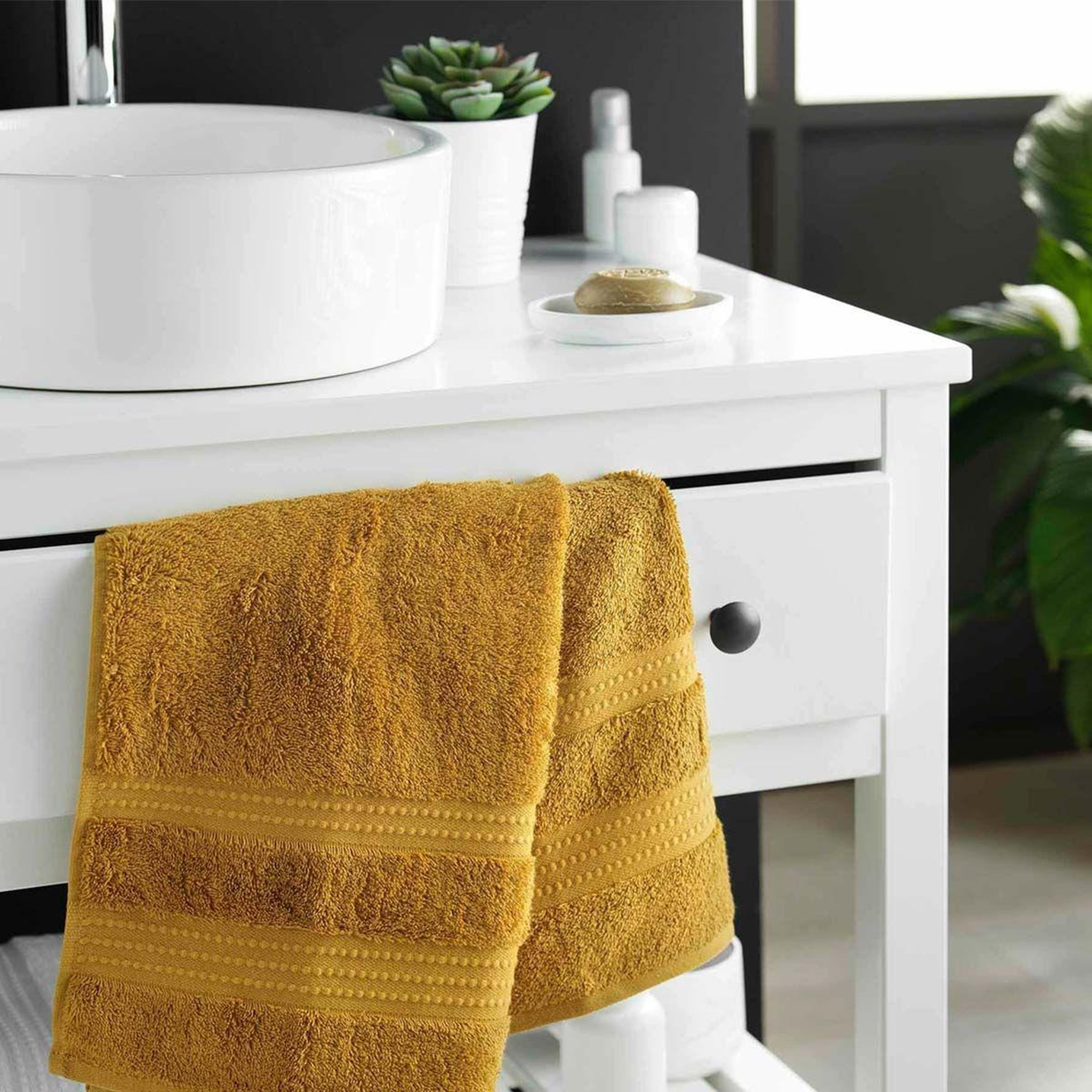 Voir la diapositive 4 : Douceur d'Intérieur Serviette de toilette  excellence  50x90cm tournesol