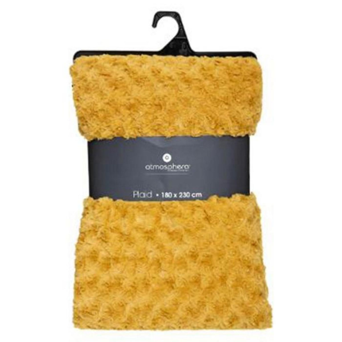 ATMOSPHERA Plaid Imitation Fourrure  Bouclée  180x230cm Ocre