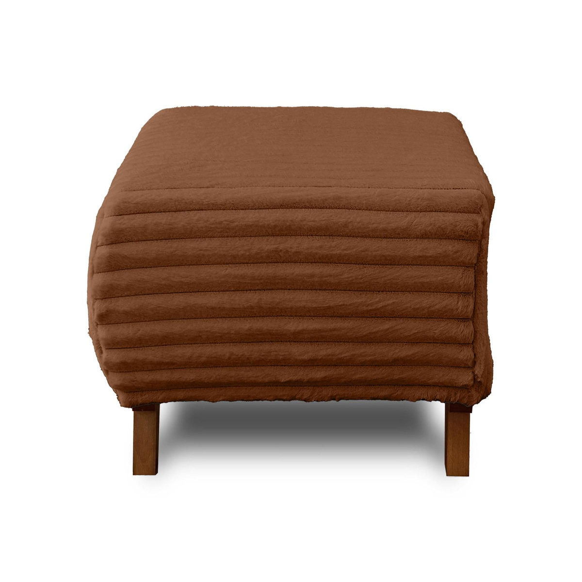 BEST MOBILIER Cristal - pouf modulable - 65 cm - en fausse fourrure côtelée
