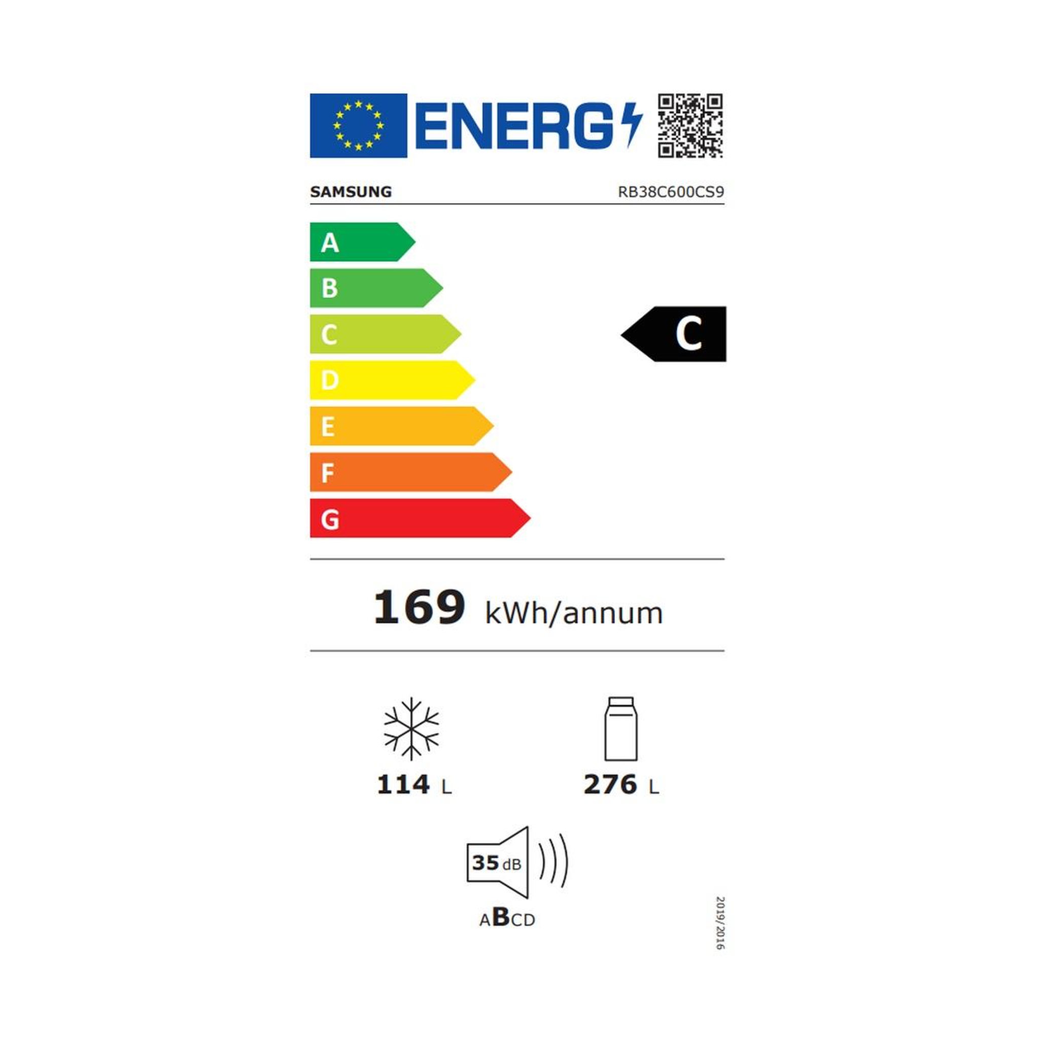 Voir la diapositive 2 : Samsung Réfrigérateur combinés 60cm 390l nofrost inox - RB38C600CS9