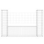 Voir la diapositive 3 : VIDAXL Panier de gabion en forme de U avec 2 poteaux Fer 140x20x100 cm