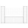Voir la diapositive 3 : VIDAXL Panier de gabion en forme de U avec 2 poteaux Fer 140x20x100 cm