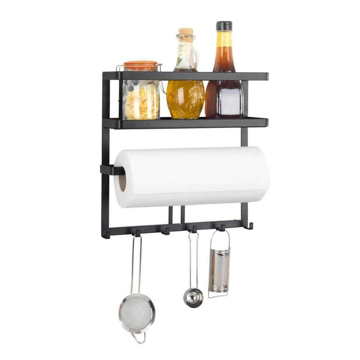 Wenko Organiseur de cuisine mural - Noir