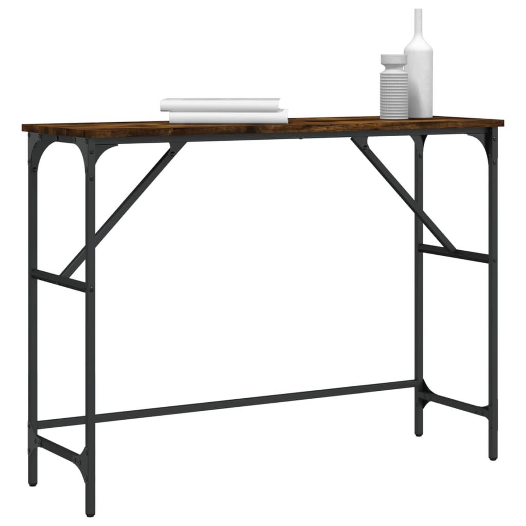 Voir la diapositive 3 : VIDAXL Table console chene fume 100x32x75 cm bois d'ingenierie