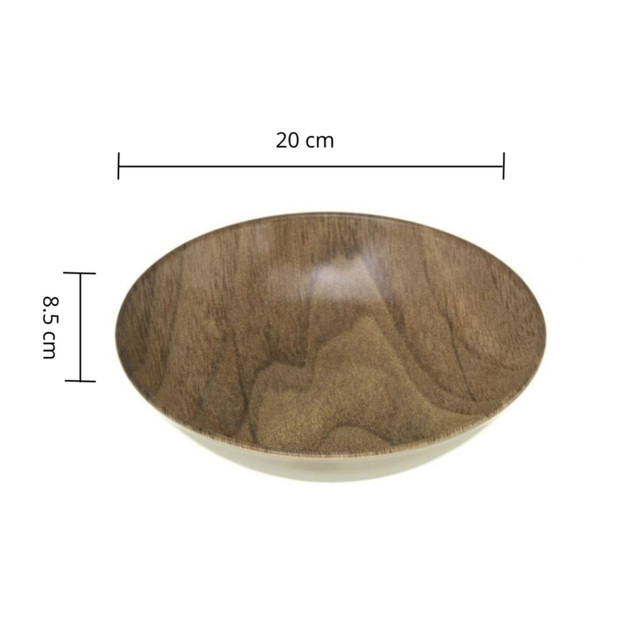 Voir la diapositive 3 : TOILINUX Lot de 2 assiettes creuses effet bois mood - marron