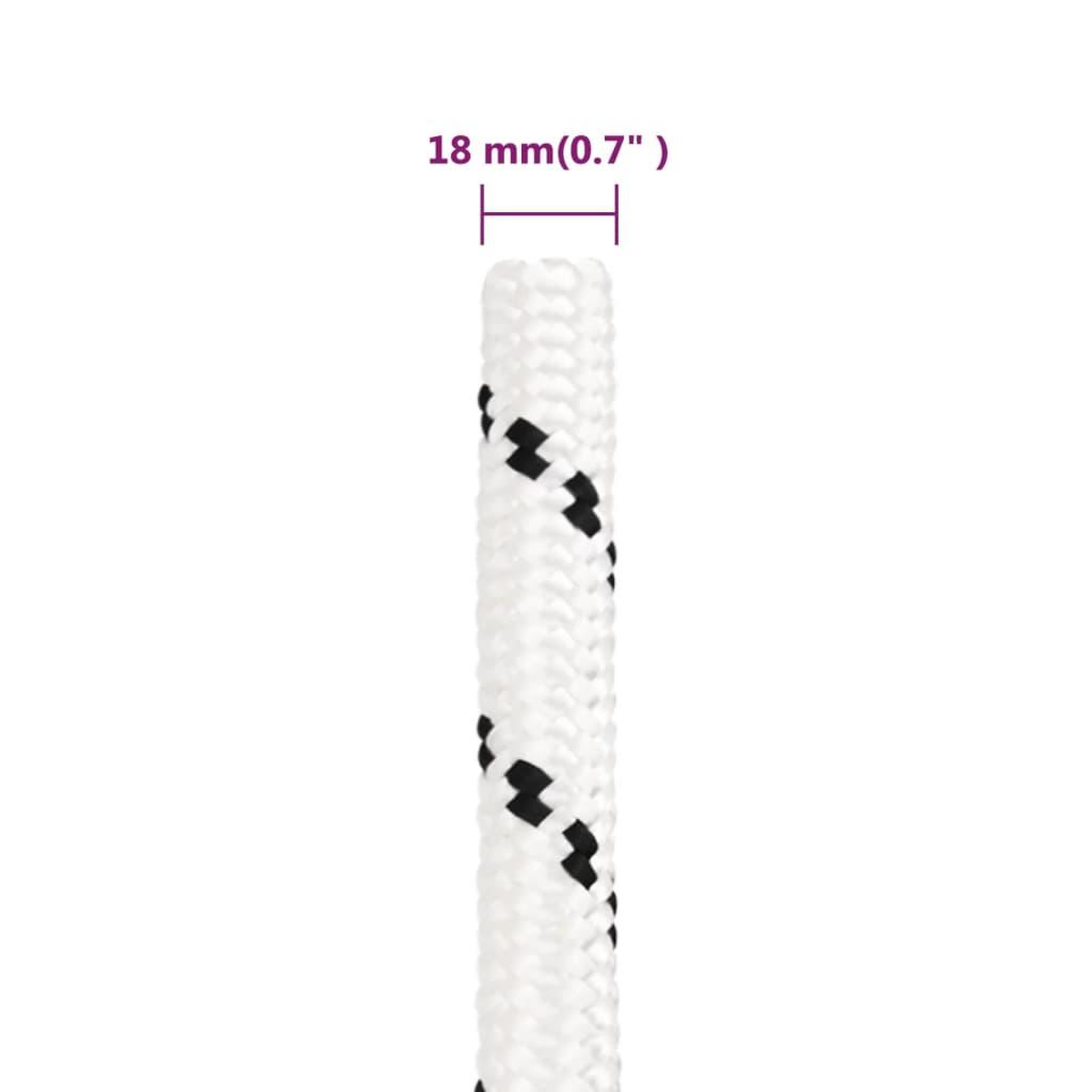 Voir la diapositive 5 : VIDAXL Corde de bateau tresse Blanc 18 mmx25 m Polyester