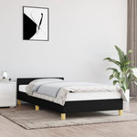 VIDAXL Cadre de lit avec tete de lit sans matelas noir 80x200 cm tissu