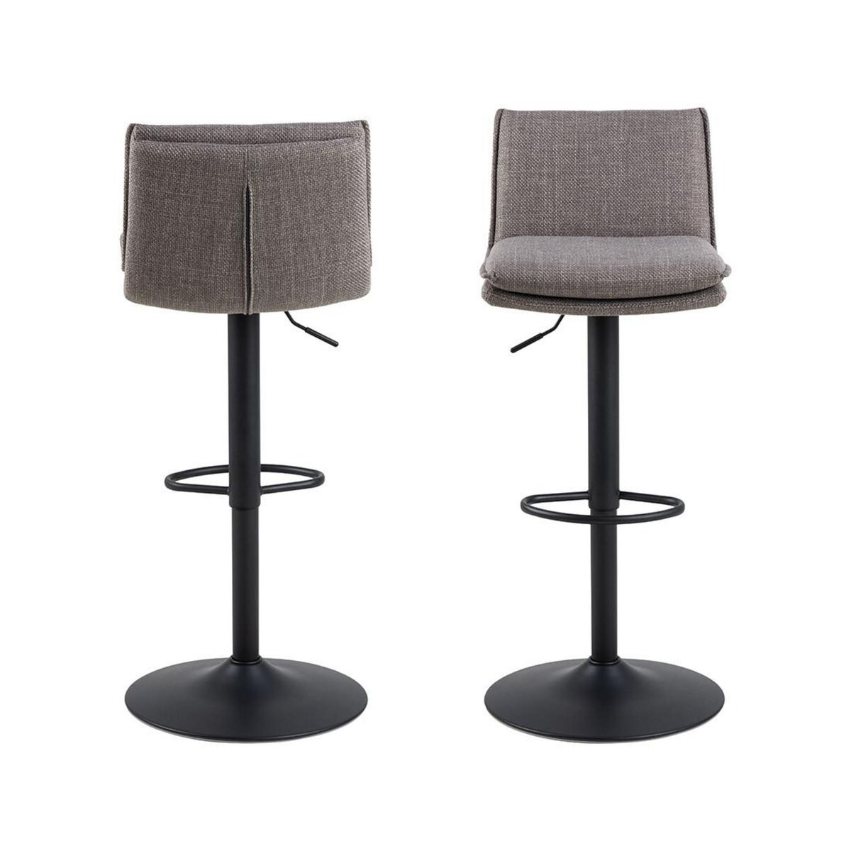 LISA DESIGN Alora - lot de 2 tabourets - ajustables et pivotants - en tissu