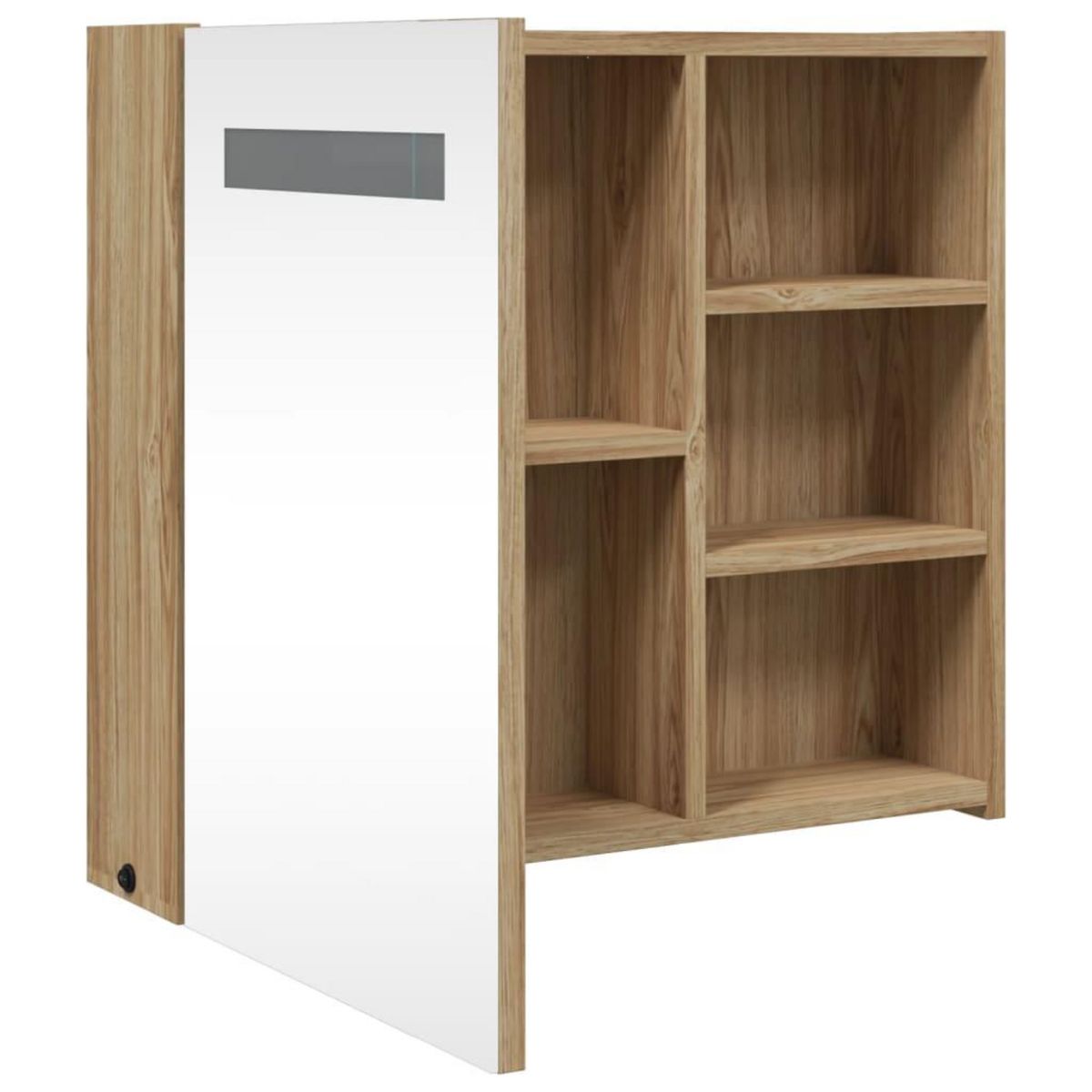 VIDAXL Armoire de salle de bain a miroir avec LED chene 60x13x52 cm