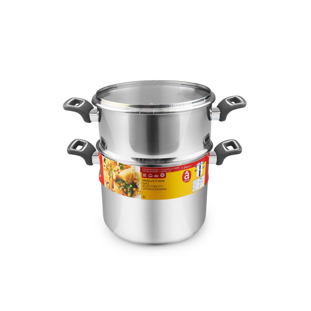 ACTUEL Couscoussier inox 24 cm 8 litres