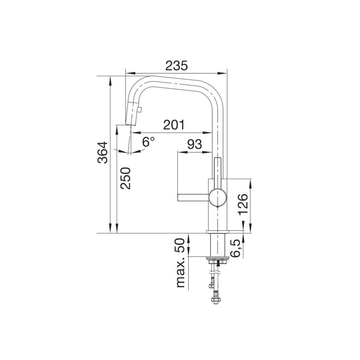 Blanco Mitigeur évier avec douchette inox brossé - 526614
