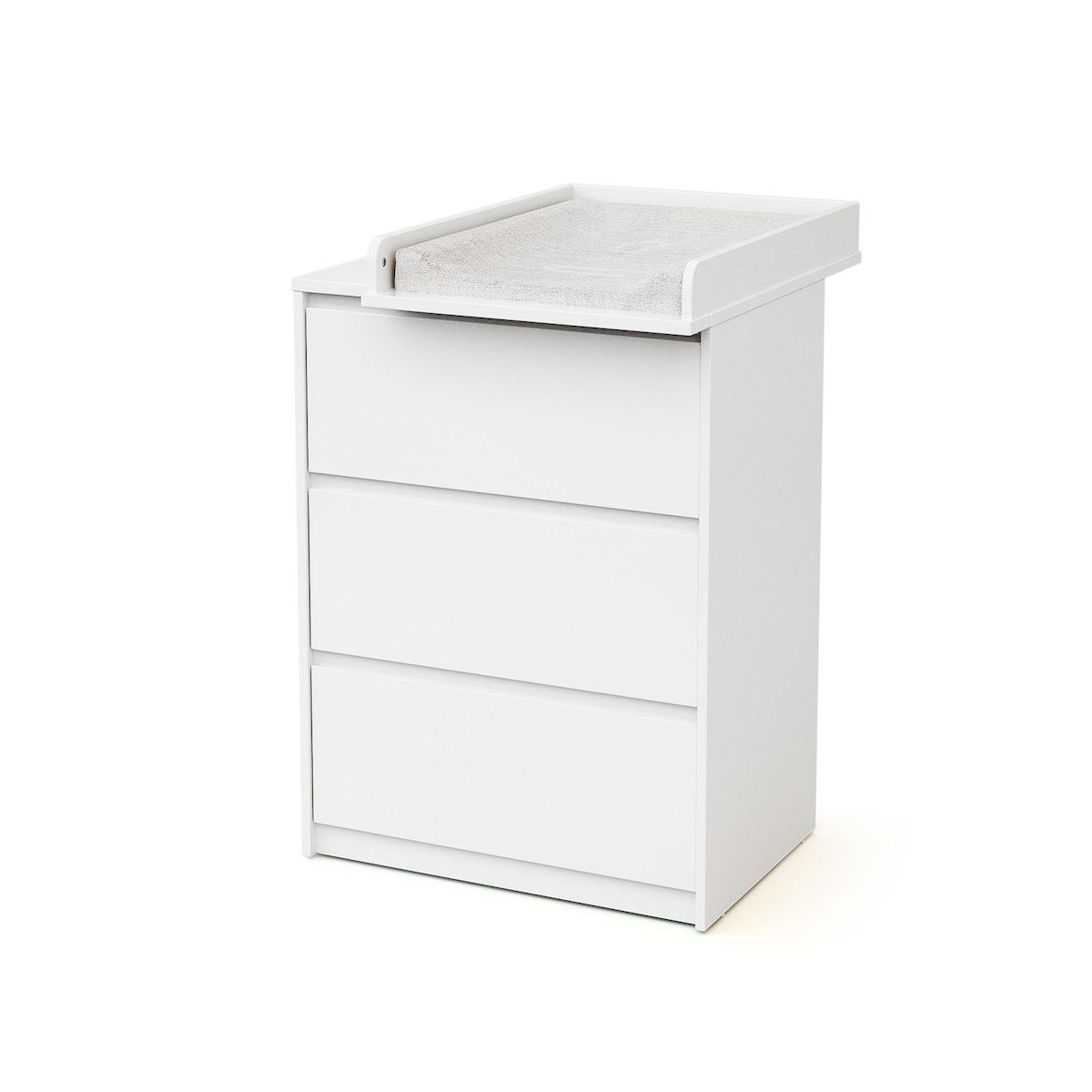 WEBABY Commode 3 tiroirs bois avec plan a langer 50 cm