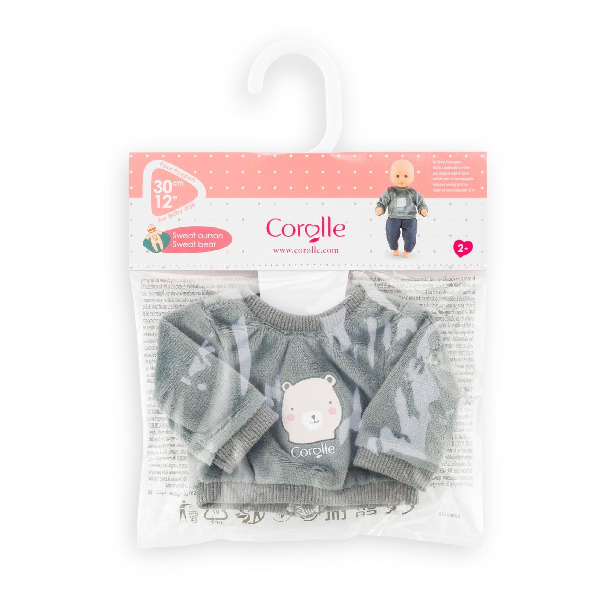 Voir la diapositive 3 : Corolle Sweat Ourson pour poupon 30 cm