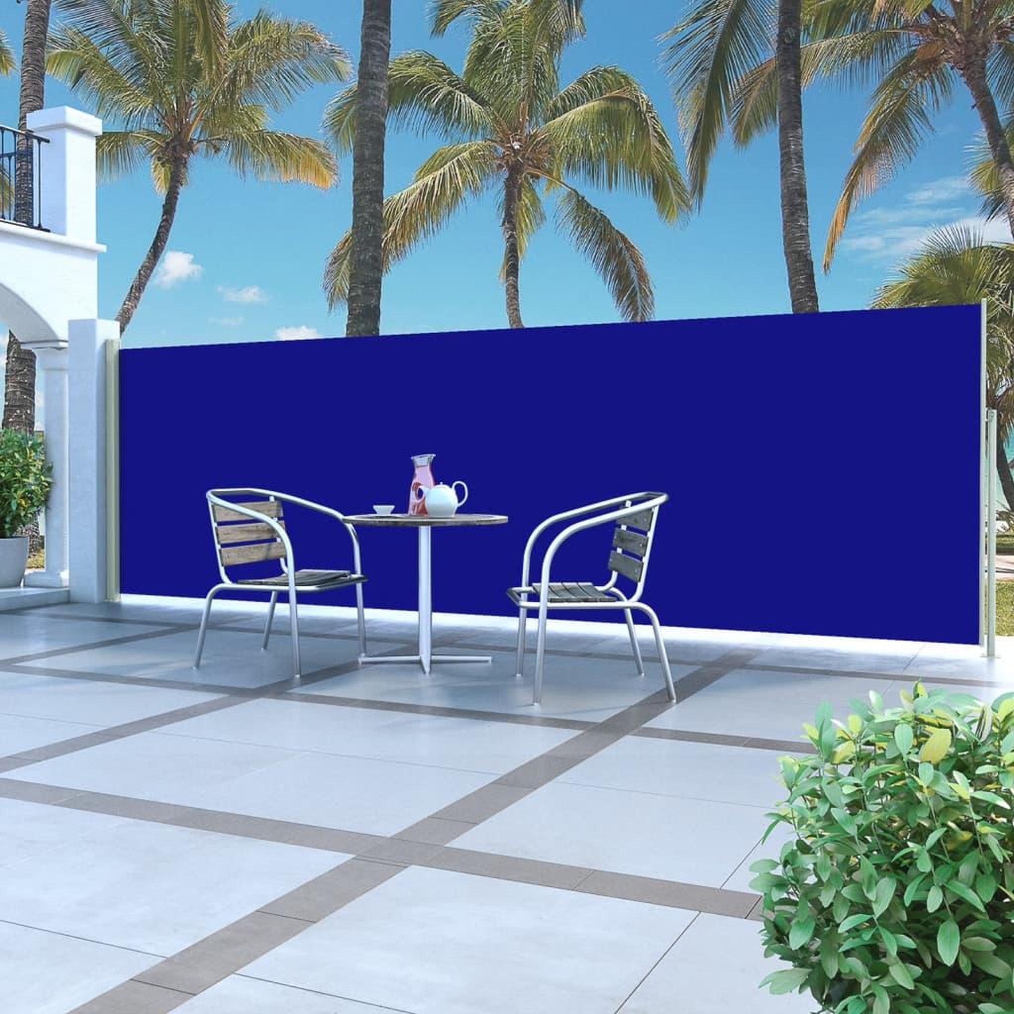 Voir la diapositive 1 : VIDAXL Auvent lateral retractable 160 x 500 cm Bleu