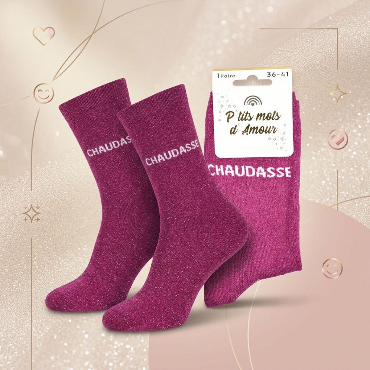 OZABI Chaussettes Femme Lurex Message Humoristique