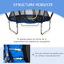 Voir la diapositive 4 : HOMCOM Trampoline enfant Ø 2,25 × 2,35H m filet de sécurité porte zipée couvre-ressorts 6 poteaux rembourrés incurvés bleu