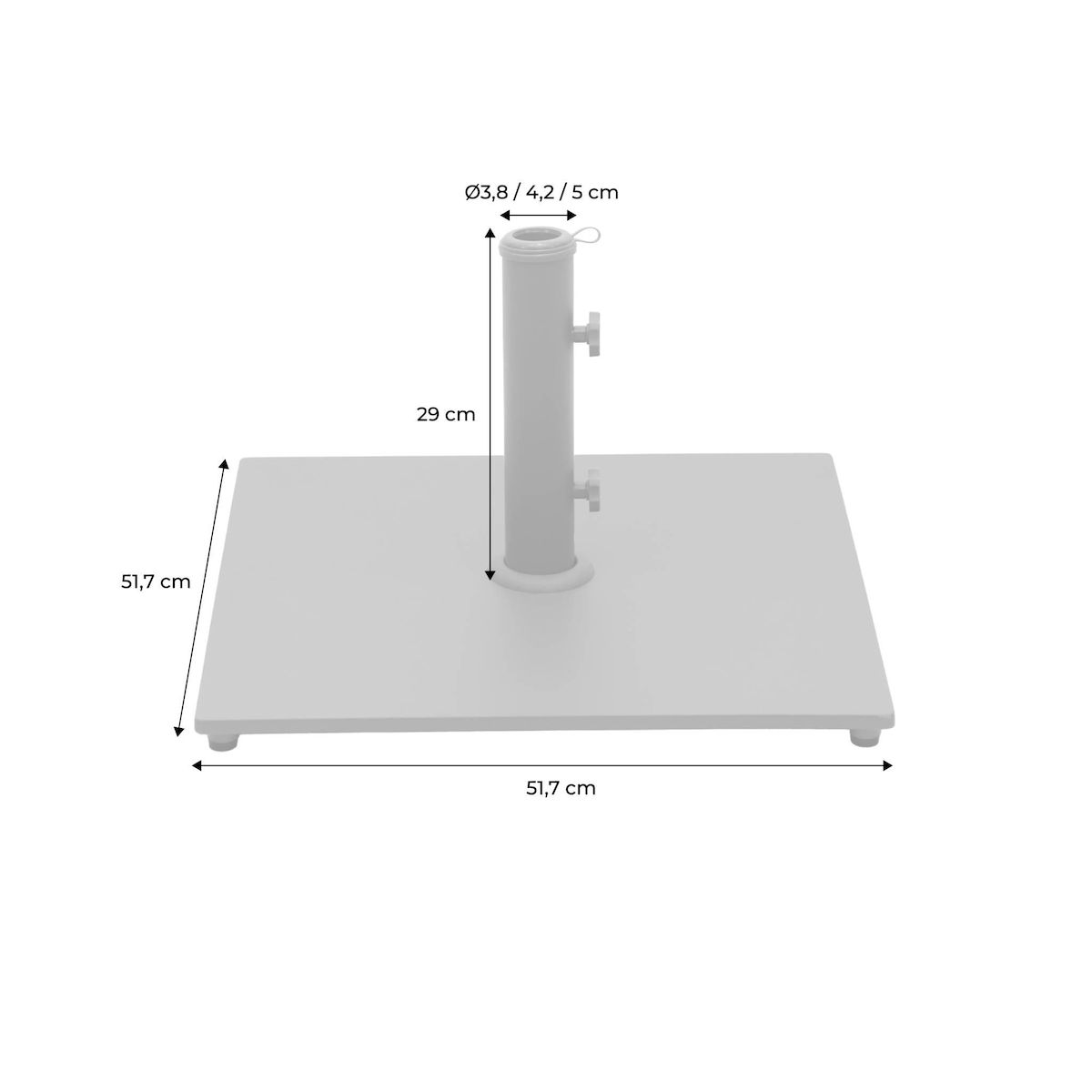SWEEEK Pied carré en acier pour parasol à mât central - Terra
