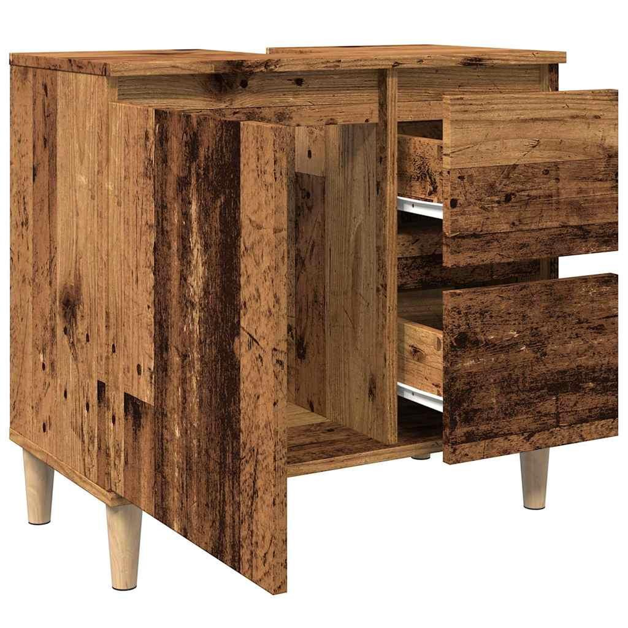 Voir la diapositive 5 : VIDAXL Armoire lavabo vieux bois 65x33x60 cm bois d'ingenierie