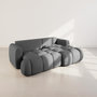 Voir la diapositive 3 : BEST MOBILIER Yulin - canapé d'angle droit 4 places convertible avec coffre en tissu bouclette